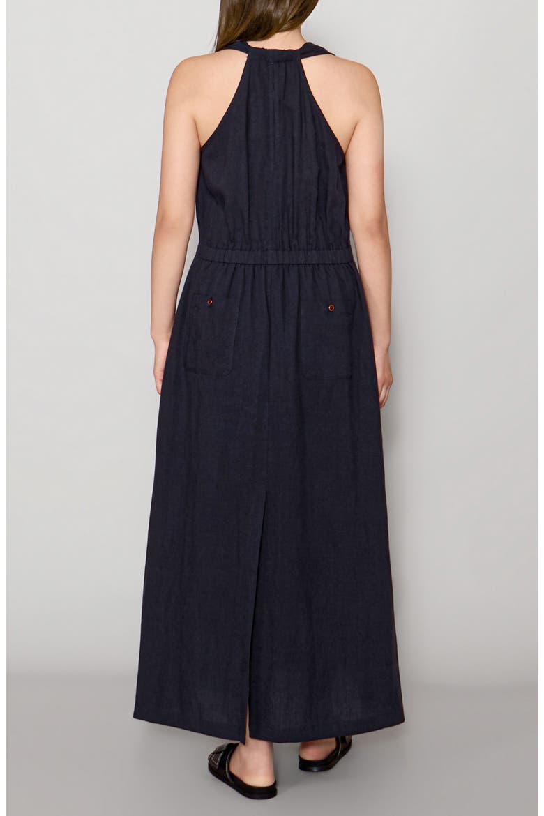 Racerback Halter Maxi Dress, Alternate, color, DARK NAVY