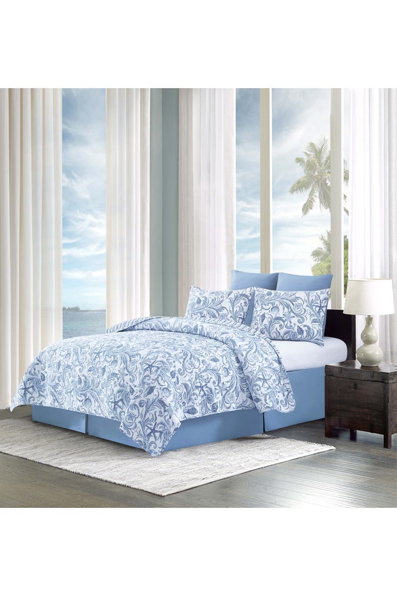 Tidal Waves Full/Queen 3-Piece Quilt Bedding Set, Alternate, color, Blue