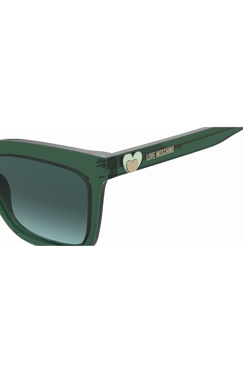 Love Moschino 54mm Square Sunglasses, Alternate, color, Green