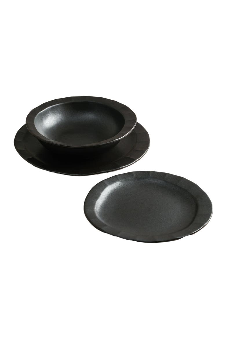 Oasis Stoneware 4-Piece Dinner Plate Set, Main, color, White