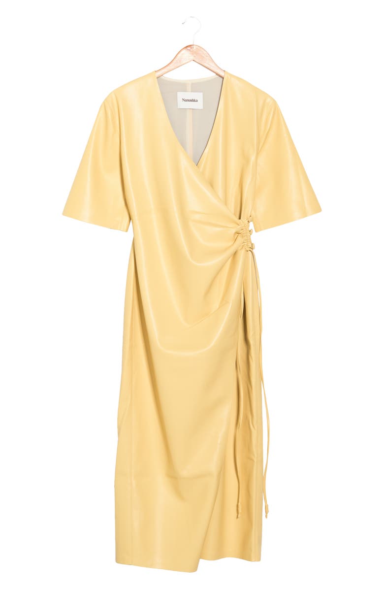 Nanushka Helisa Faux Leather Wrap Dress, Alternate, color, 