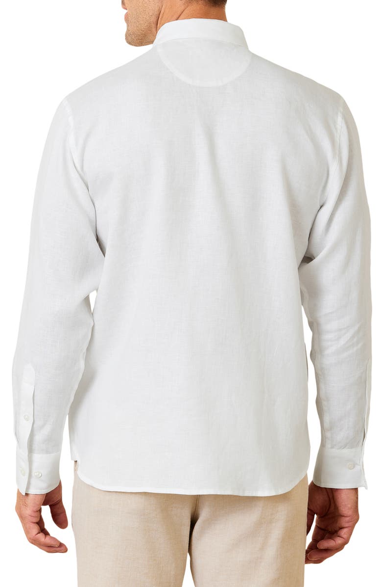 Tommy Bahama Down the Isle Embroidered Linen Button-Up Shirt, Alternate, color, White