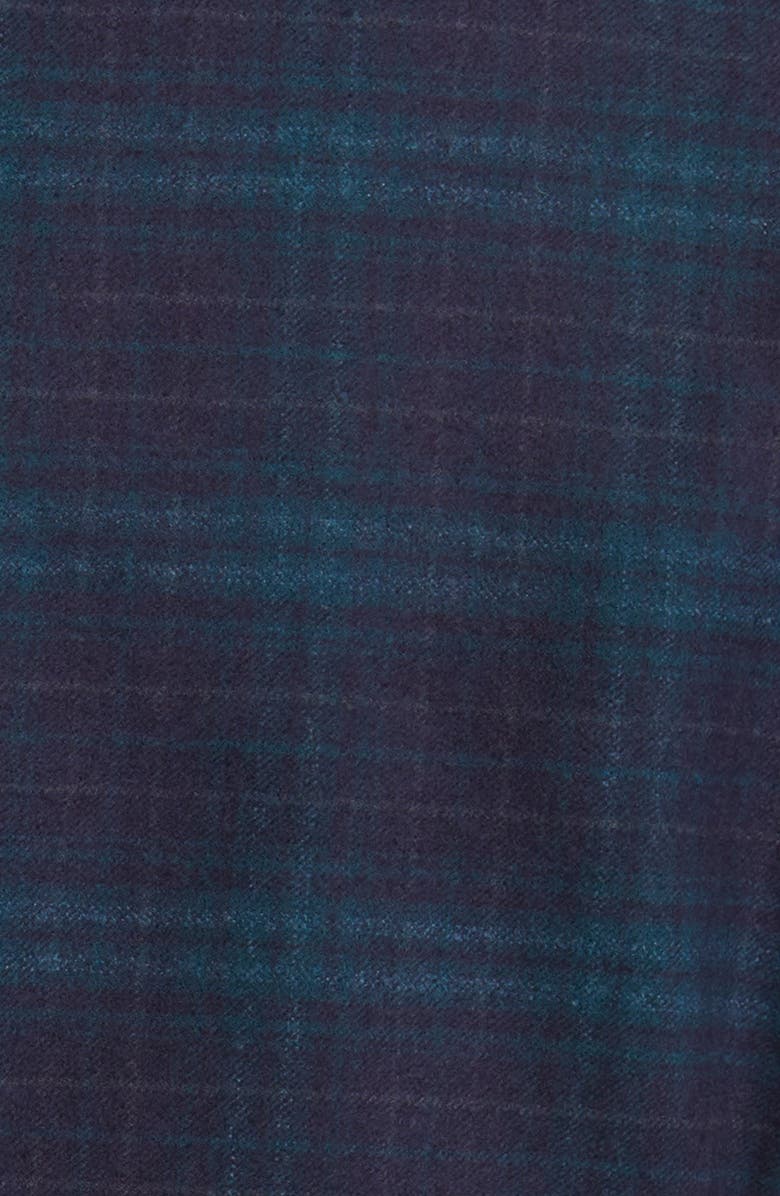 Jack Victor Midland Soft Constructed Plaid Stretch Wool Sport Coat, Alternate, color, Navy/ Olive