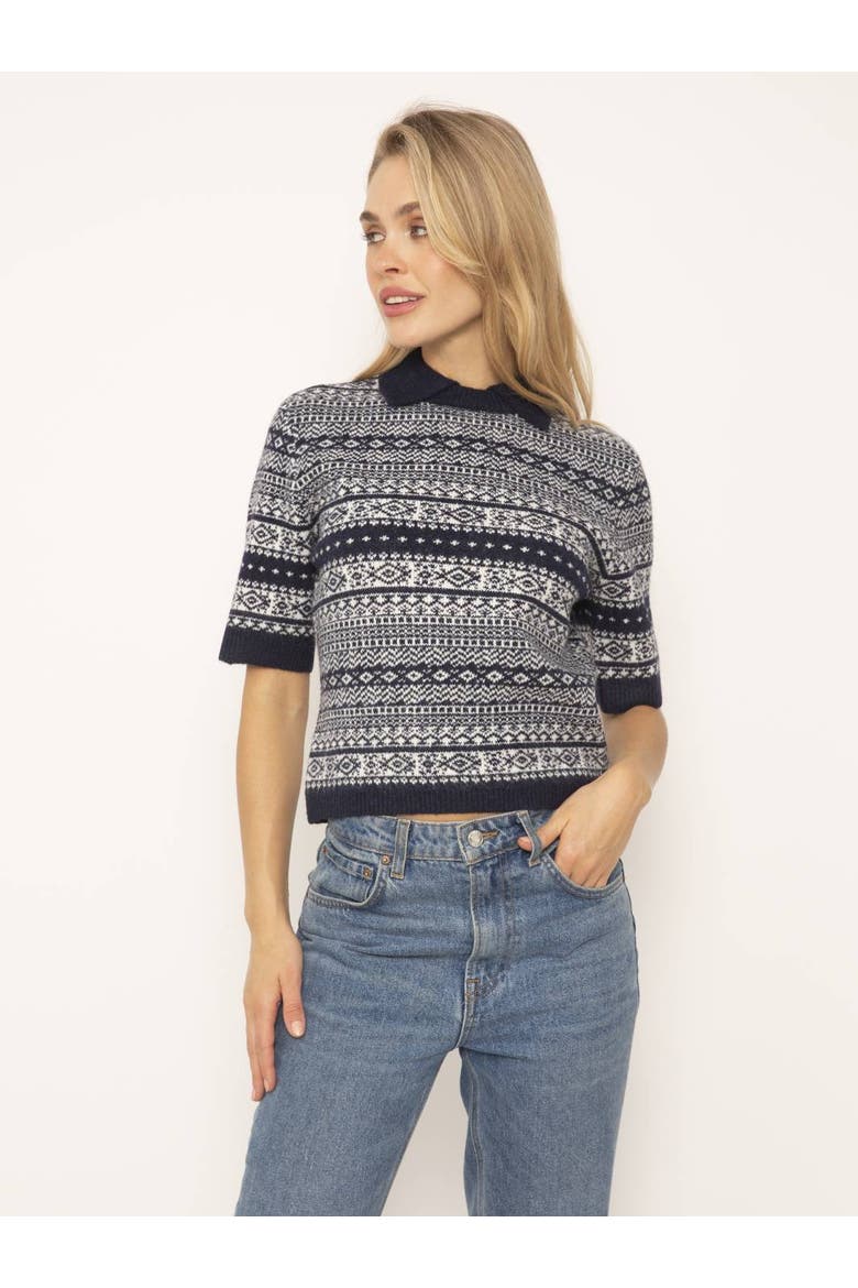 Arlo Mini Fairisle Polo, Alternate, color, NAVY COMBO
