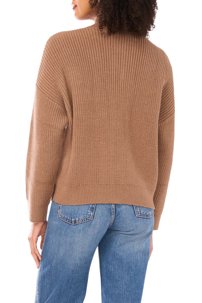 Ribbed Zip Cardigan, Alternate, color, RICH TAUPE