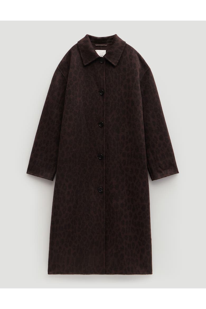 Edie Pure Wool Leopard Double Faced Coat, Alternate, color, Brown Leopard