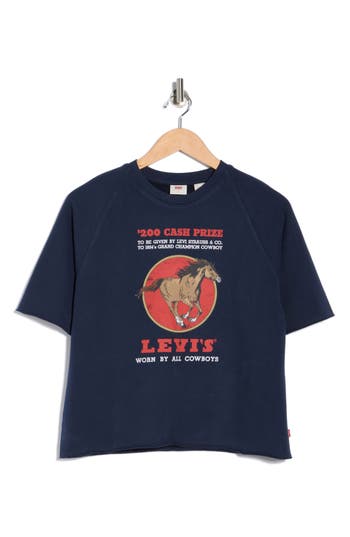 Levi's Diana Short Sleeve Sweatshirt In Black