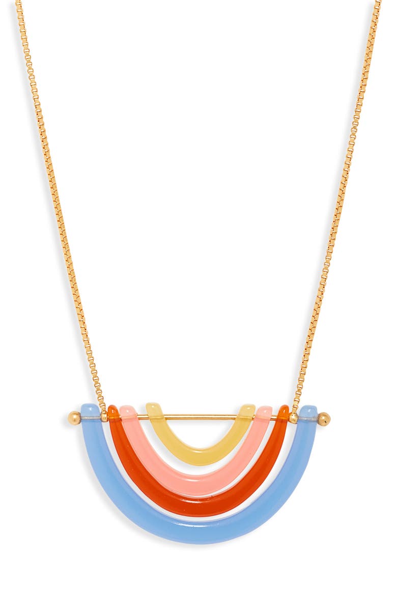 Madewell Fan Pendant Necklace, Alternate, color,