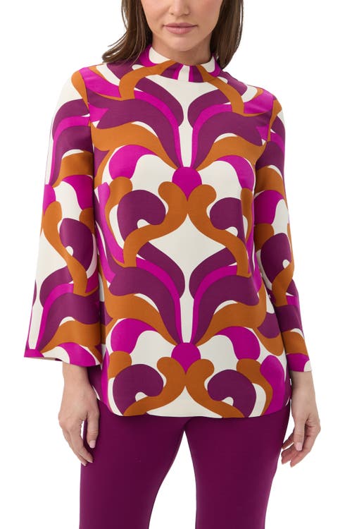 Trina Turk Nyssa High Neck Pritnted Top In Multi