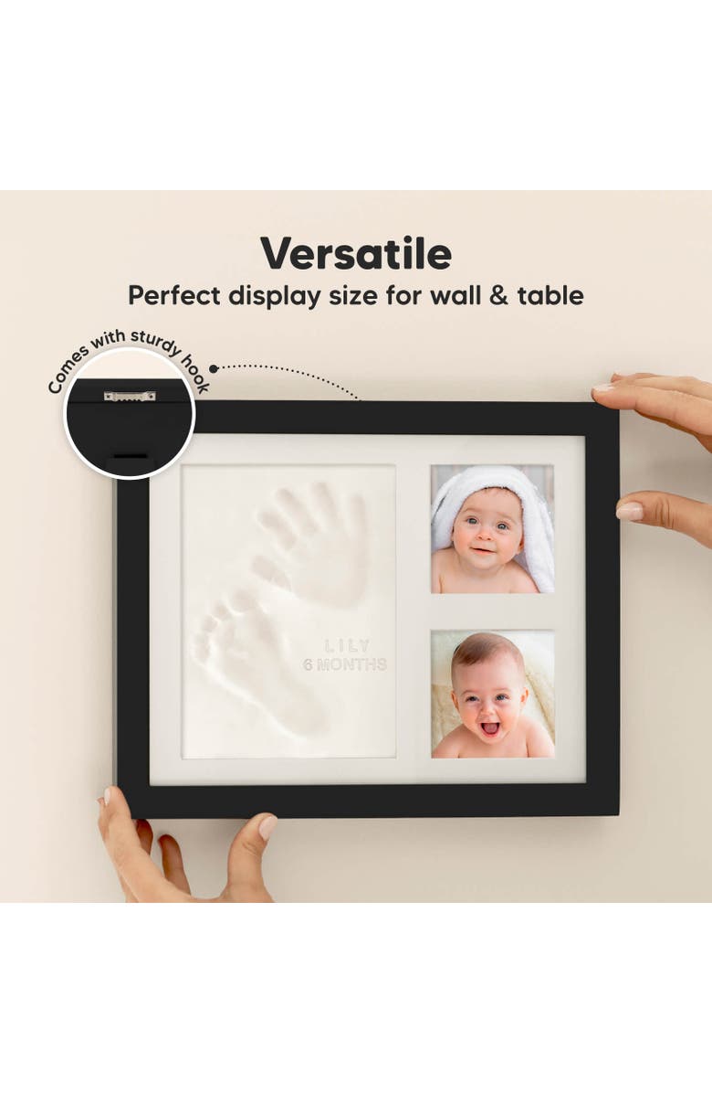 KeaBabies Baby Handprint & Footprint Keepsake Solo Frame, Alternate, color, Onyx Black