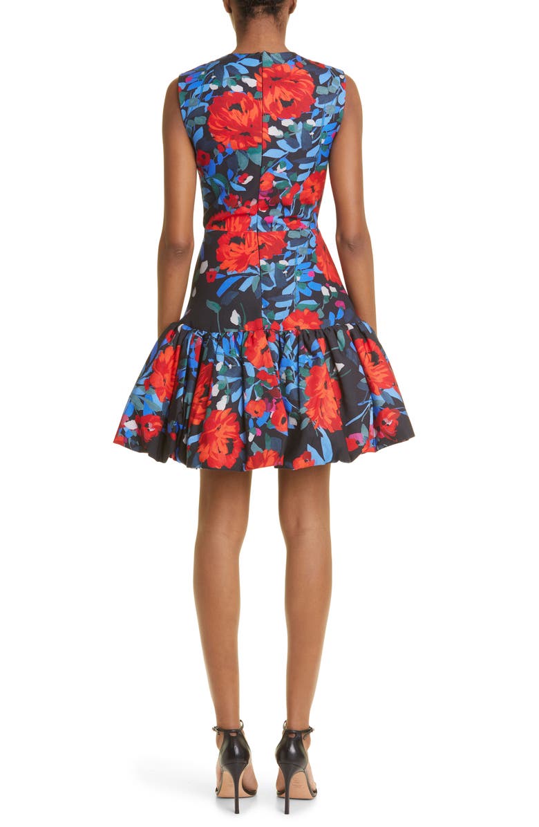Lela Rose Floral Bubble Hem Dress, Alternate, color,