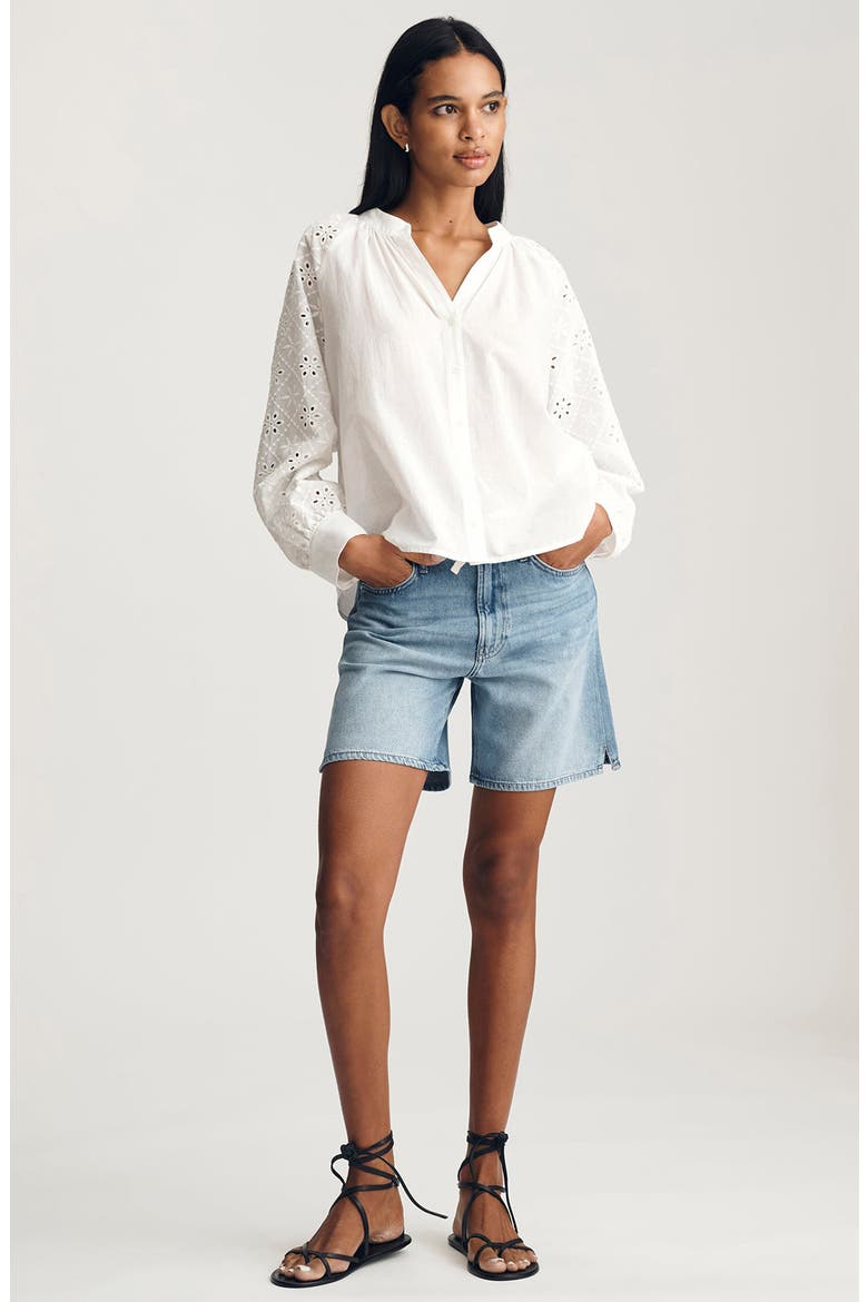 Embroidered Eyelet Top, Alternate, color, WHITE