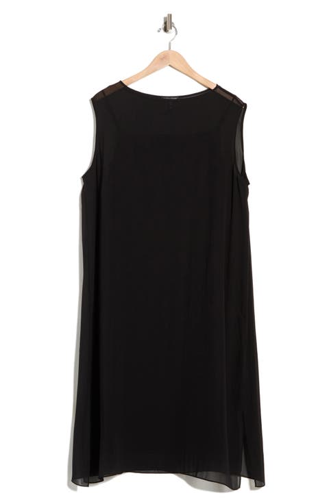Bateau Neck Silk Dress