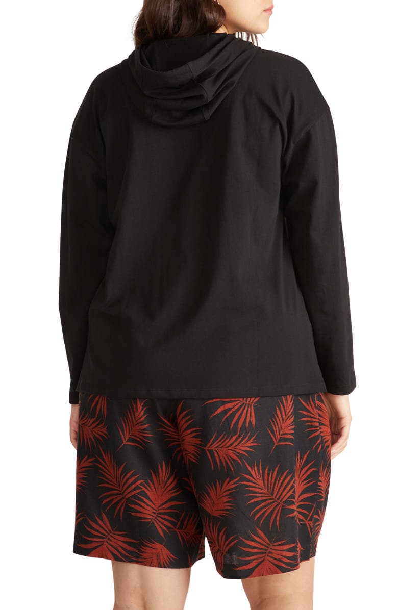 Universal Standard Baja Cotton Hoodie, Alternate, color, Black