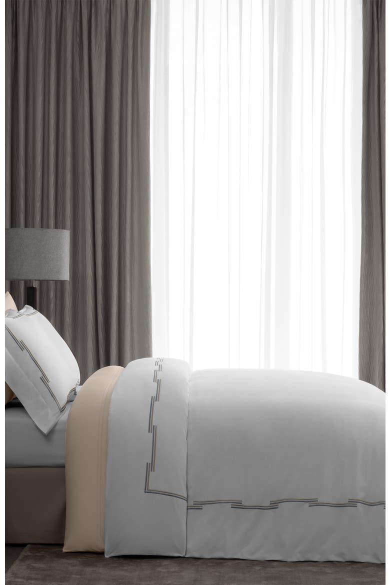 Metalisi Embroidery duvet cover, Alternate, color, White