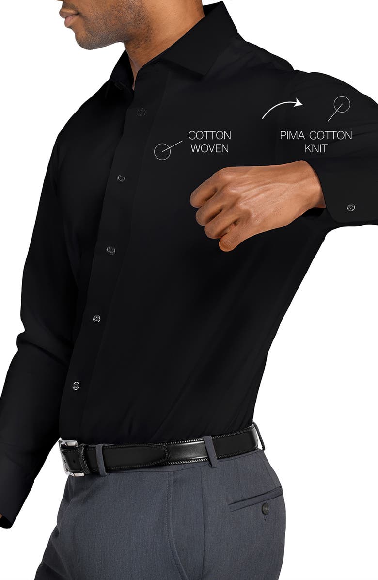 W.R.K Slim Fit Solid Reworked Dress Shirt, Alternate, color, Black