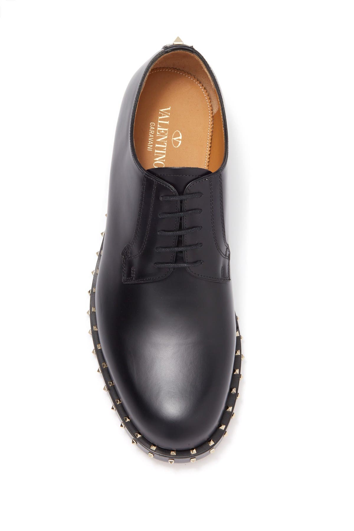Valentino Garavani Stud Trimmed Leather Derby, Alternate, color, 