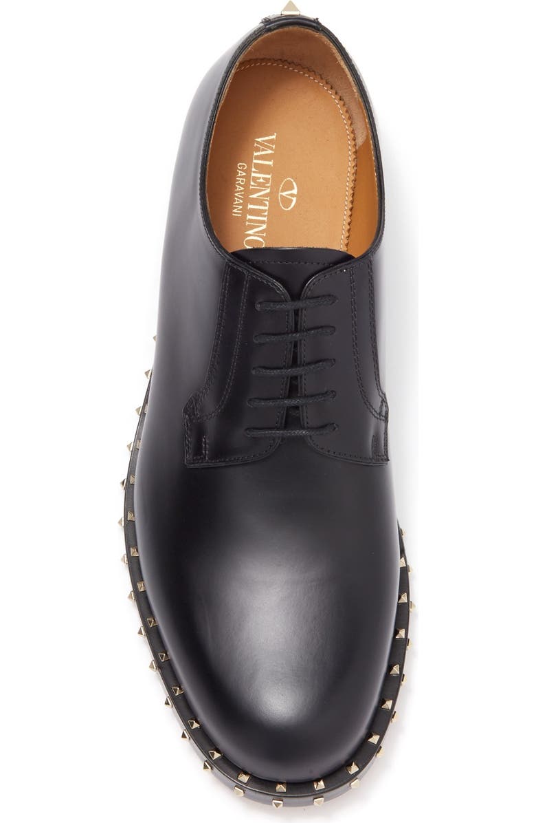 Valentino Garavani Stud Trimmed Leather Derby, Alternate, color,