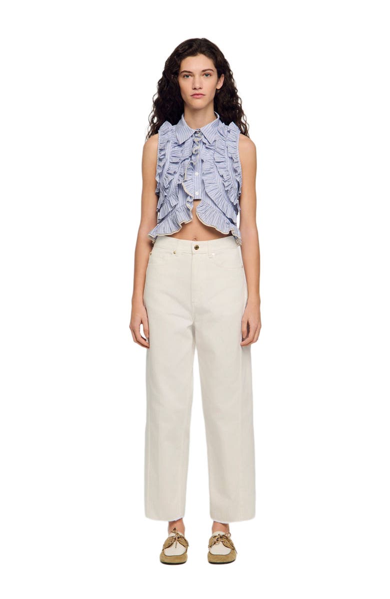 SANDRO Barrel jeans, Alternate, color, White