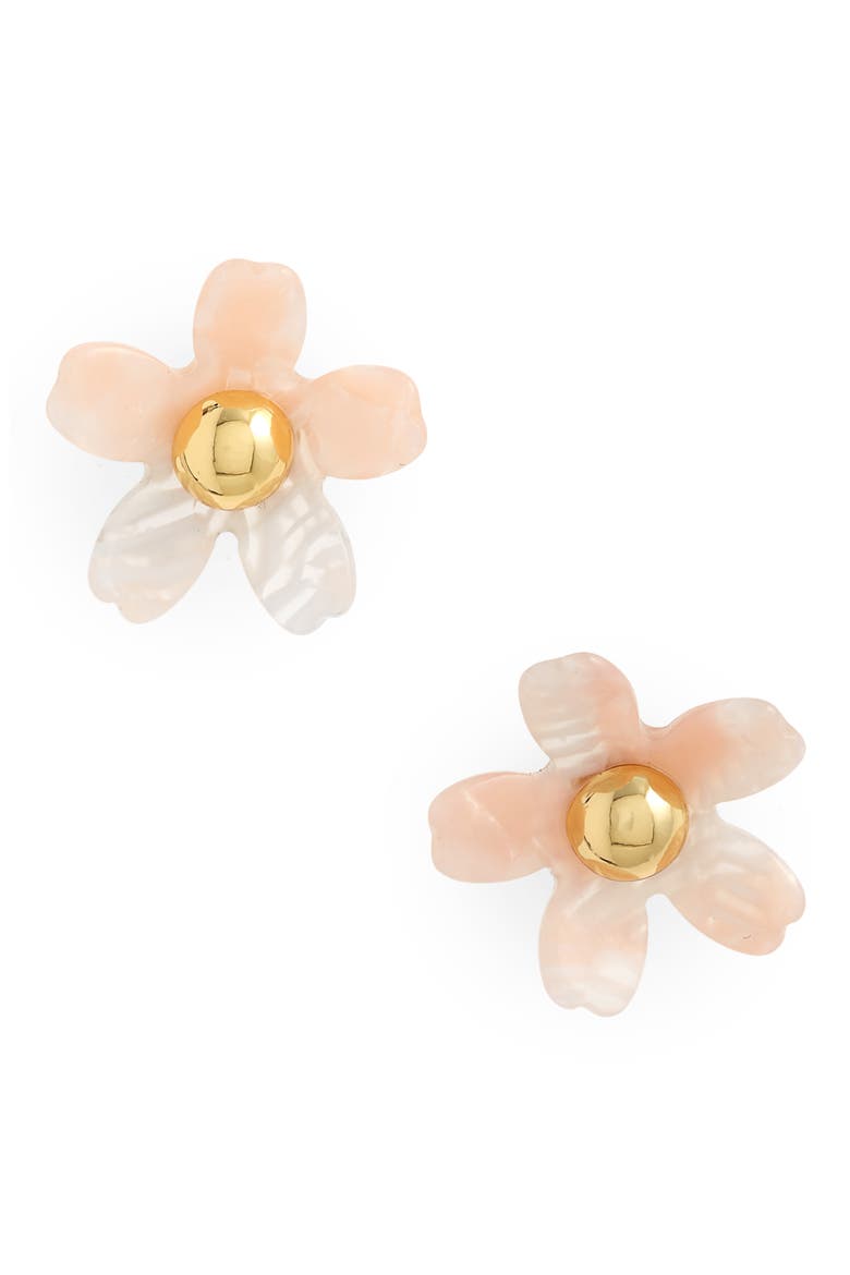 Garden Flower Stud Earrings, Main, color, BLUSH SAND