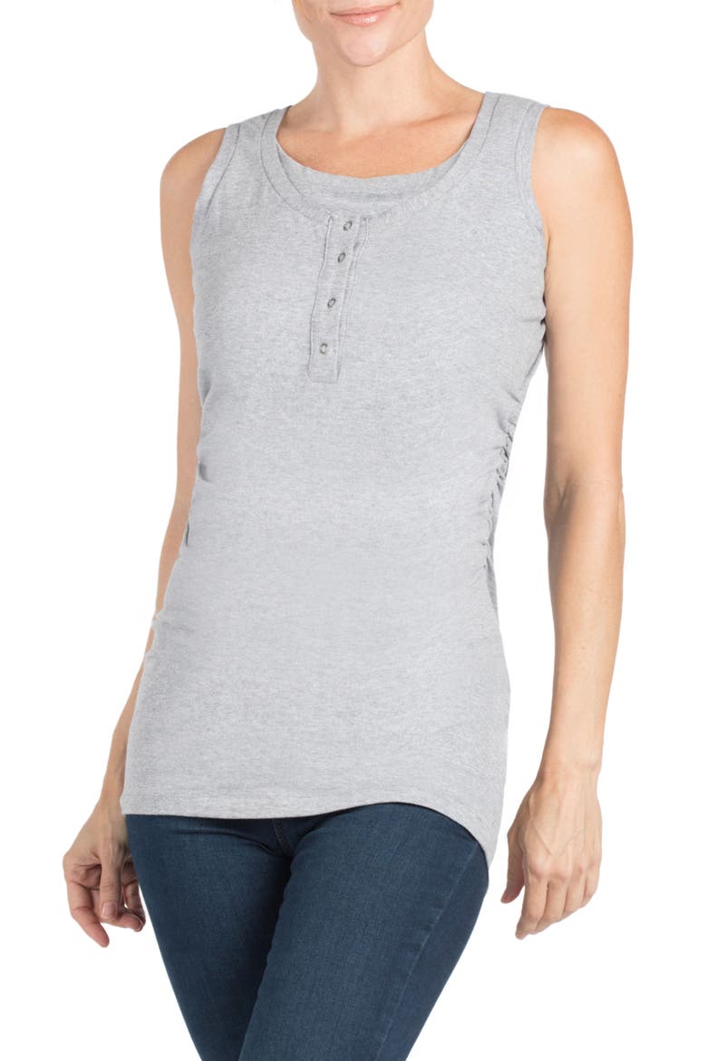 Davie Maternity/Nursing Tank, Alternate, color, DARK HEATHER GRAY