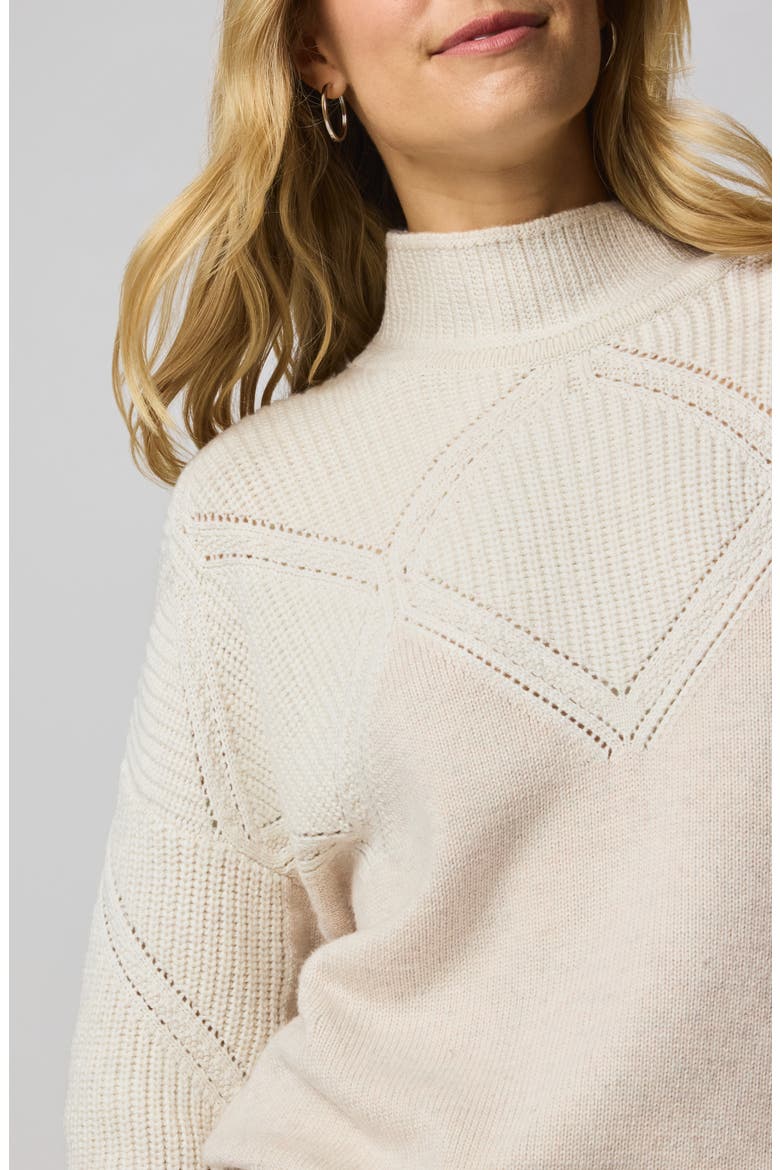 Grethen Turtleneck Sweater, Alternate, color, PALE OAK WHITE/ BROWN
