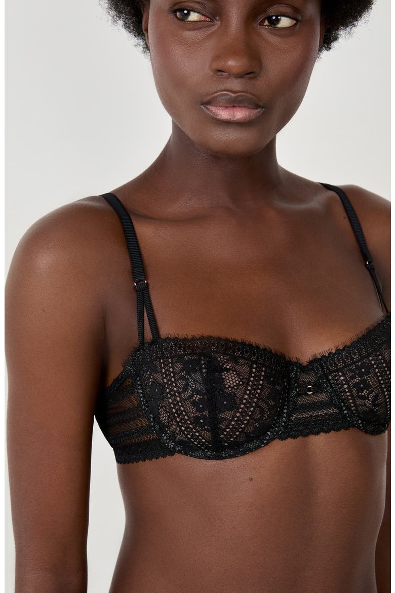 Aura N°9 Underwire Balconette Bra, Alternate, color, BLACK