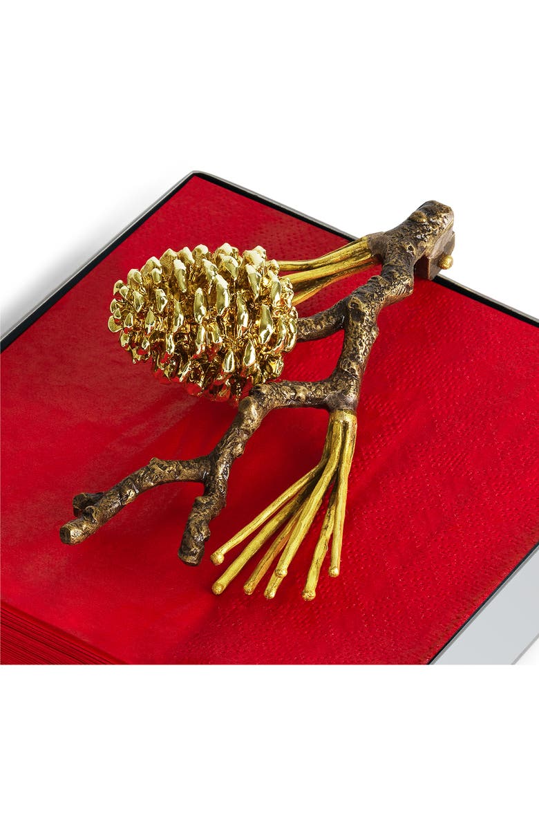Michael Aram Pine Cone Cocktail Napkin Holder, Alternate, color, Gold Multi