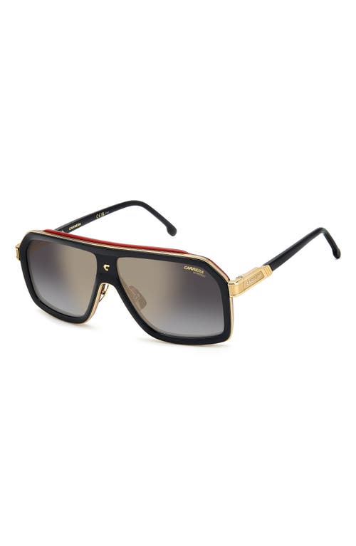Carrera Eyewear 60mm Gradient Rectangular Sunglasses In Black Red/grey