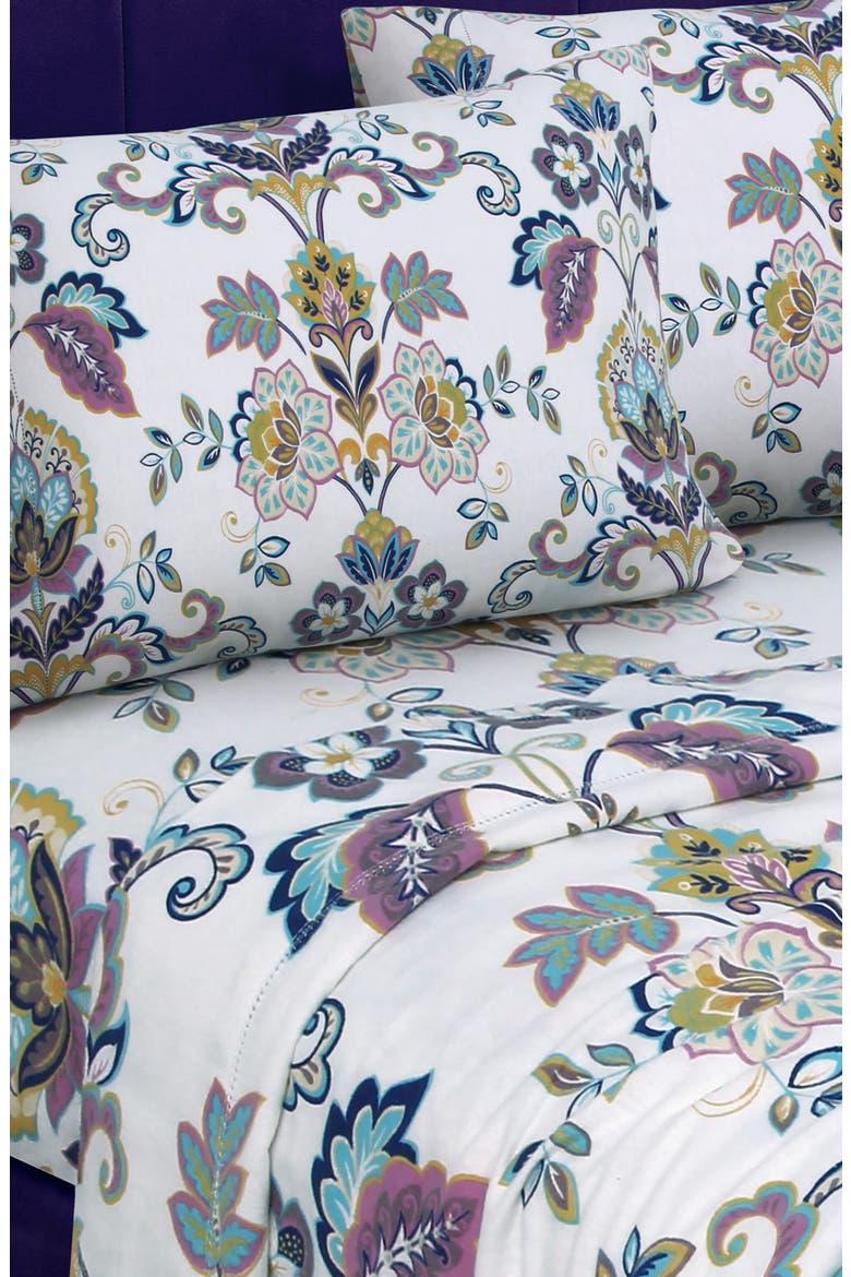 Abstract Paisley Cotton Flannel Sheet Set, Alternate, color, MULTI MARIGOLD