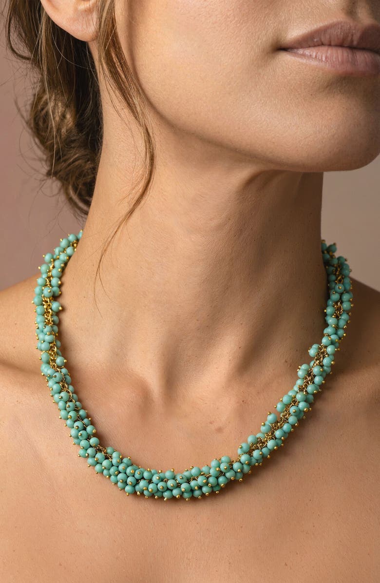 Deepa Gurnani Jemsa Necklace, Alternate, color, Turquoise