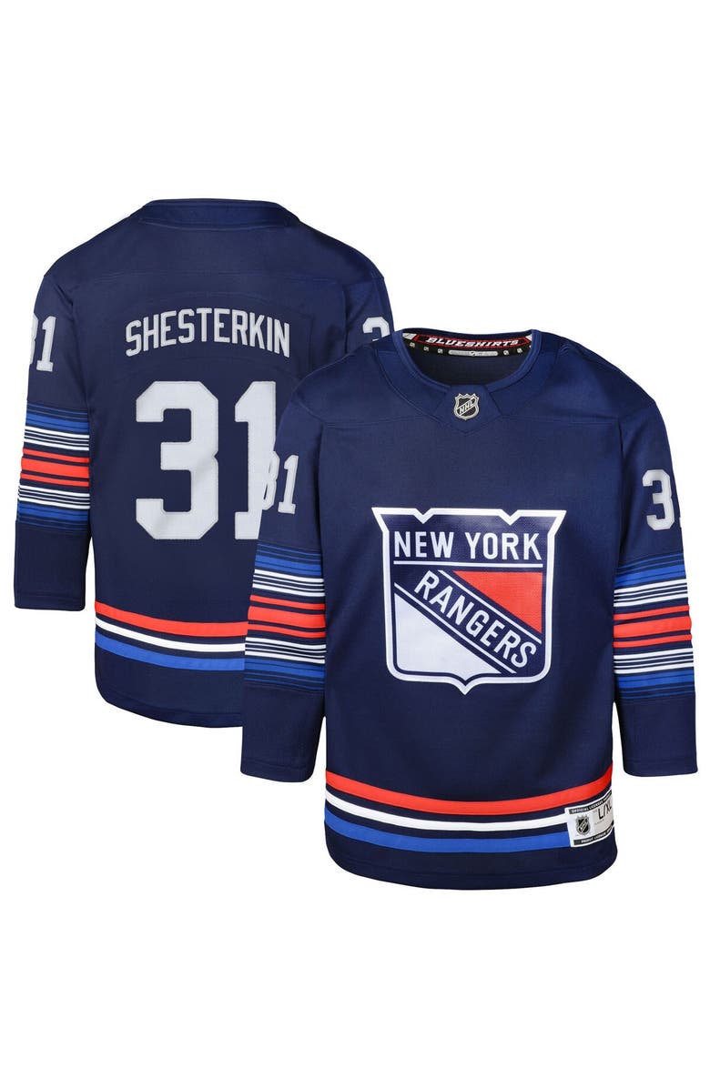 Outerstuff Youth Igor Shesterkin Navy New York Rangers Alternate Premier Player Jersey, Main, color, 