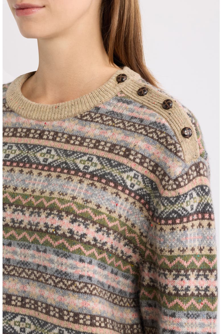 Fair Isle Donegal Wool Sweater, Alternate, color, MULTI-COLOR