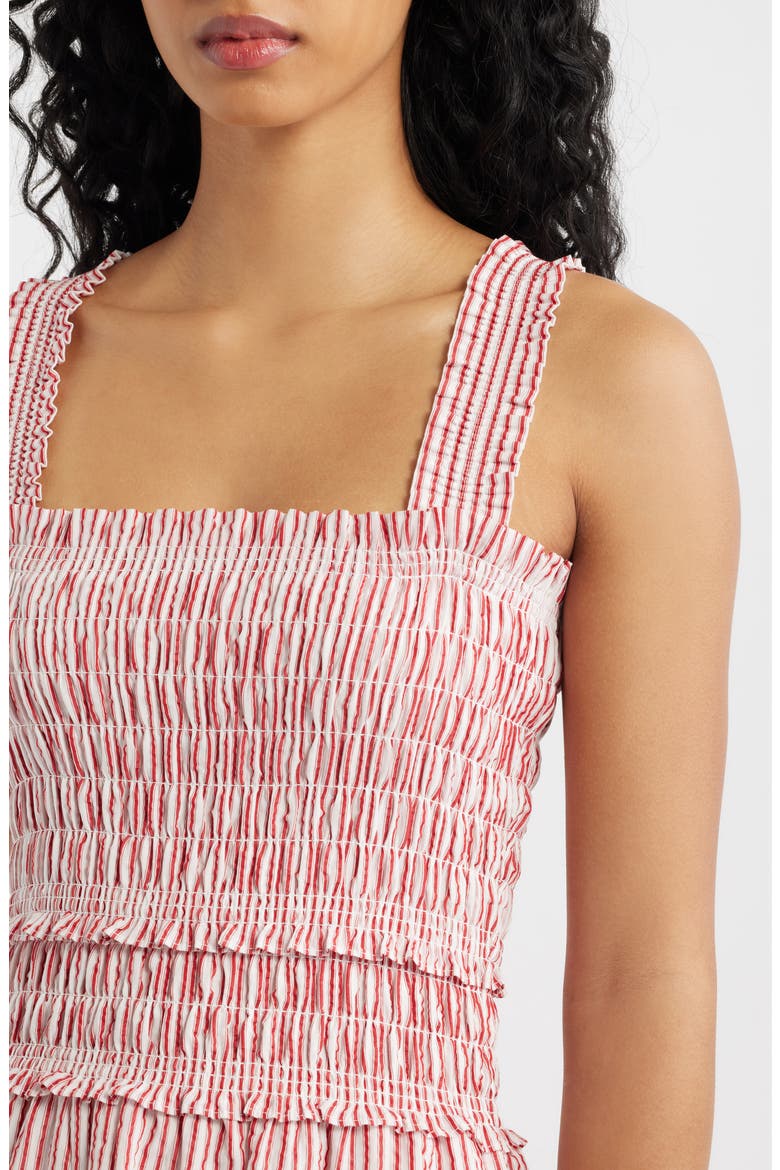The Azaelea Nap® Fit & Flare Seersucker Minidress, Alternate, color, TICKING STRIPE RED