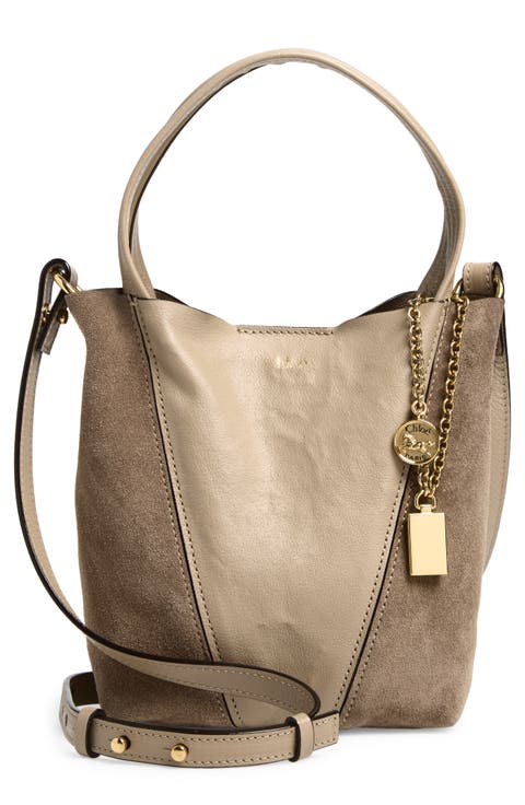 Small Chloé Spin Leather & Suede Tote