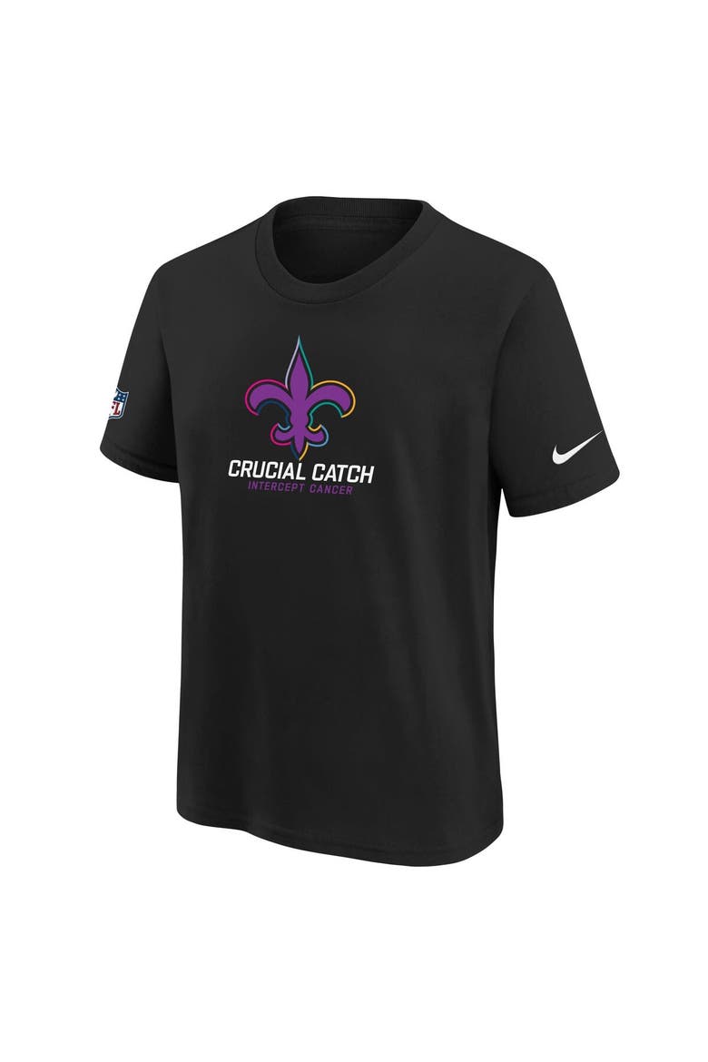 Youth Nike  Black New Orleans Saints 2024 NFL Crucial Catch T-Shirt, Alternate, color, Black