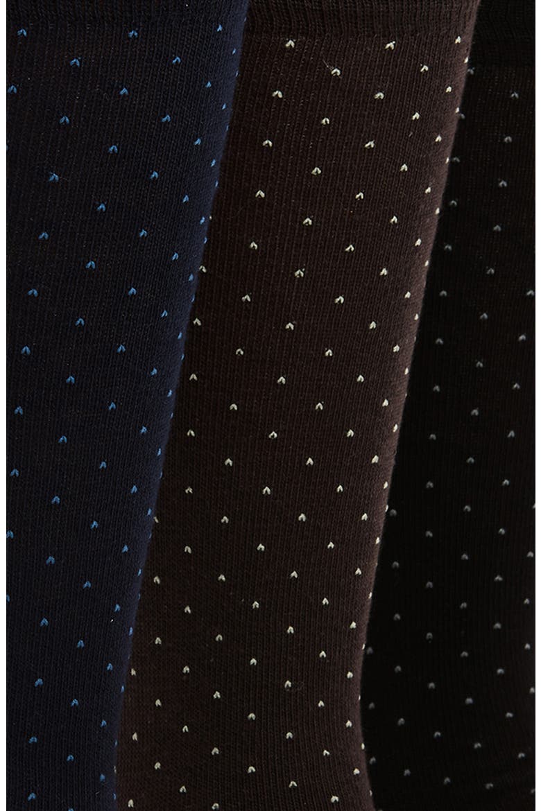 Assorted 3-Pack Combed Cotton Blend Dress Socks, Alternate, color, MULTI DOT COMBO