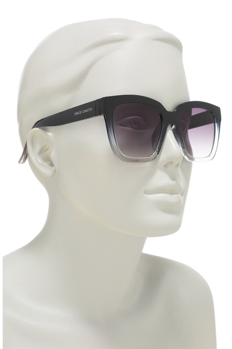 65mm Square Sunglasses, Alternate, color, BLACK GREY