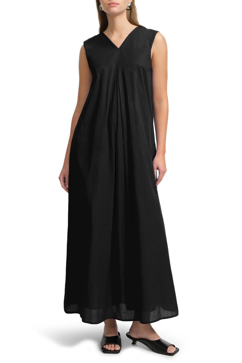 Helena Sleeveless Maxi Dress, Main, color, BLACK