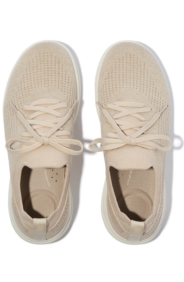 FitFlop Super-Q Knit Slip-On Laced Sneakers, Alternate, color, Stone Beige/Platino