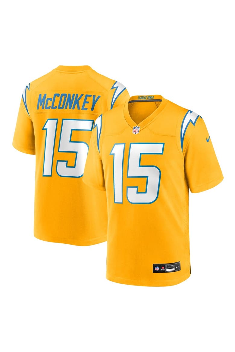 Men's Nike Ladd McConkey Gold Los Angeles Chargers Alternate Charger Power Game Player Jersey, Main, color, Gold