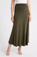 Renee C Foldover Waist Midi Skirt