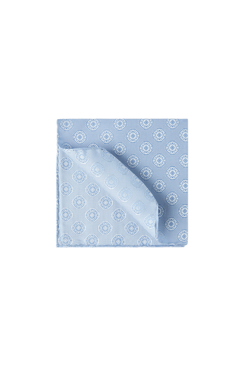 Silk pocket square with medallion design, Alternate, color, Sky Blue