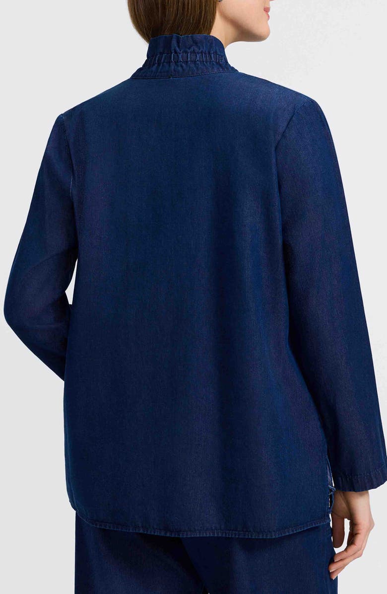 Foxcroft Carolina Denim Button-Up Shirt, Alternate, color, Dark Wash