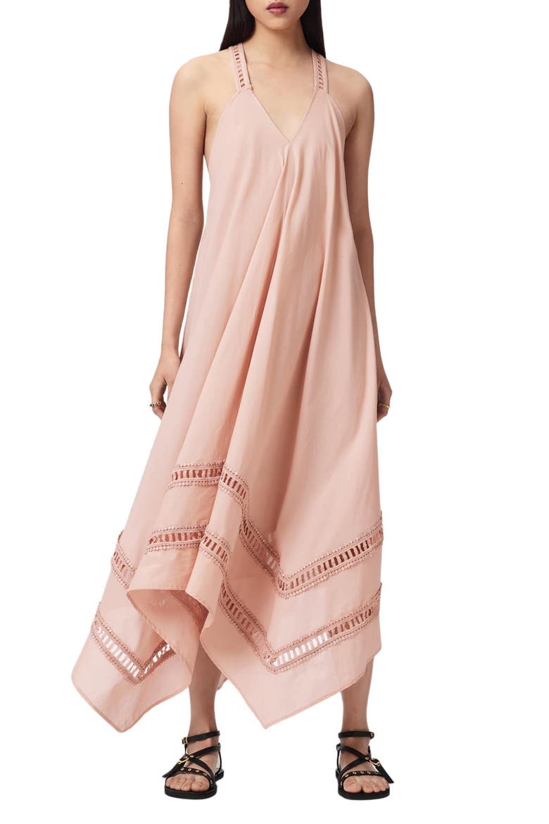 Lil Handkerchief Hem Cotton Dress, Main, color, BLUSH PINK