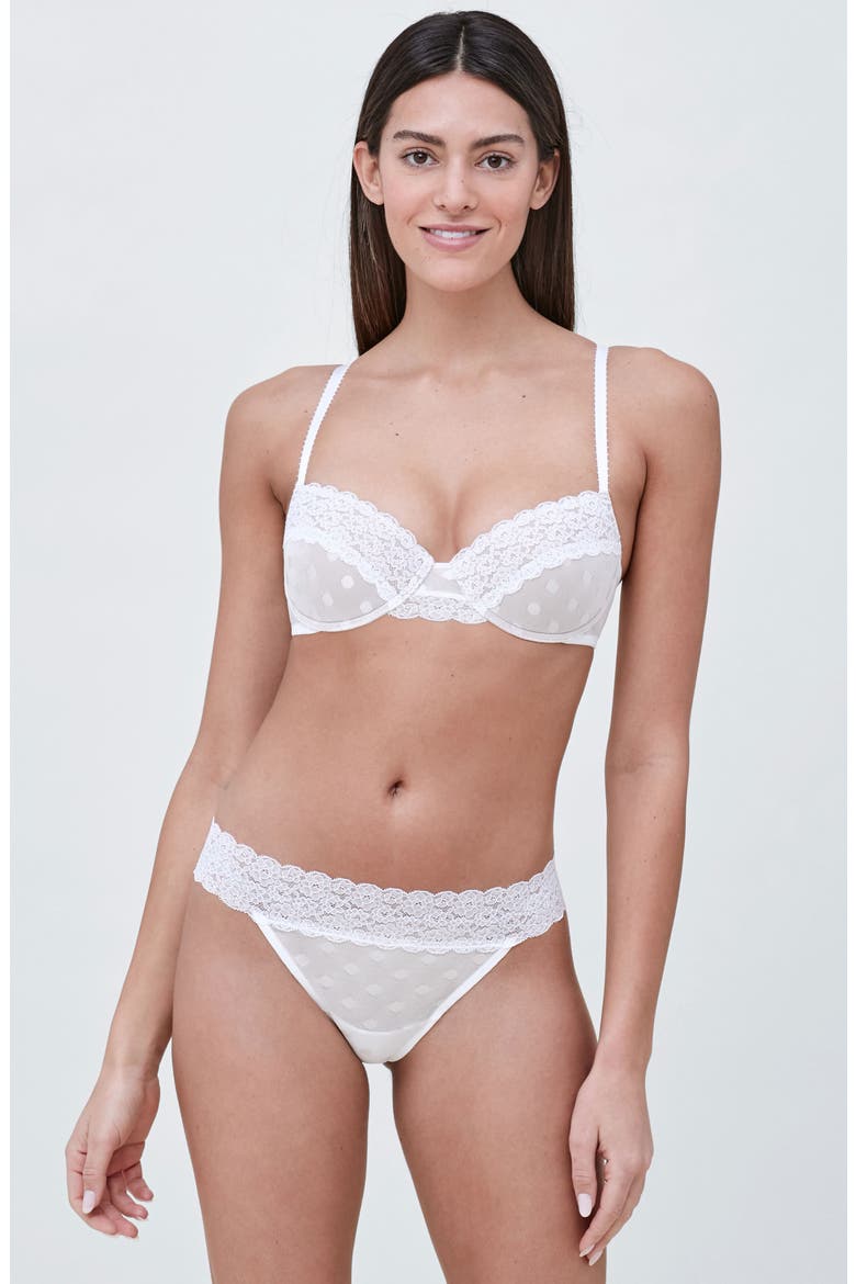 Dare Demi T-shirt Bra, Alternate, color, WHITE/ NYLON