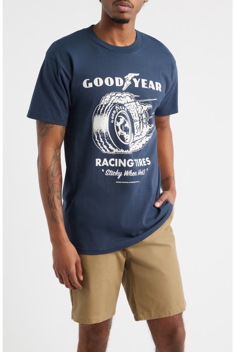 x Goodyear Cheater Slick Cotton Graphic T-Shirt, Main, color, NAVY