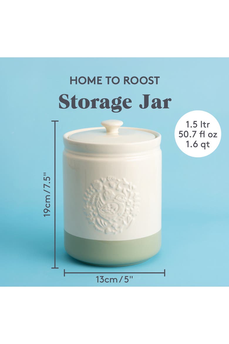 Home to Roost Large Storage Crock, 5" x 7.5", Alternate, color, Green