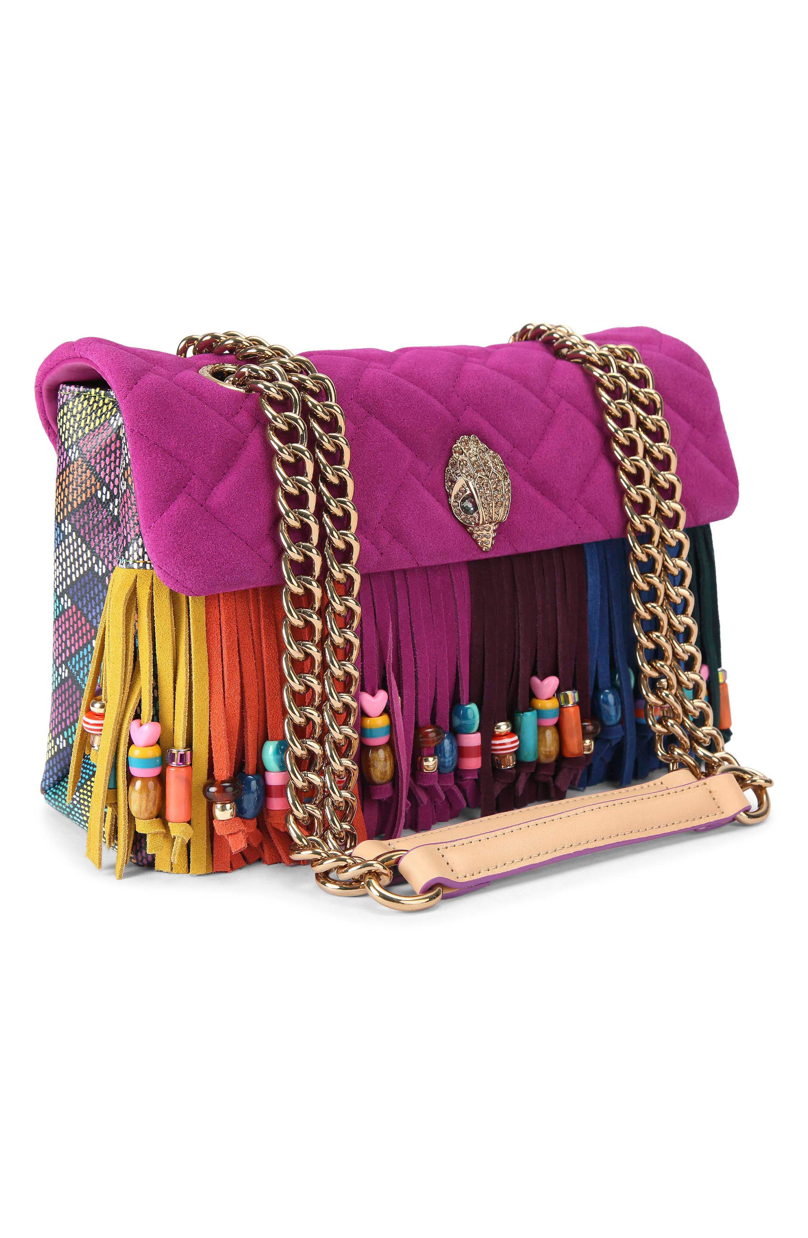 Kurt Geiger London Kensington Leather Fringe Crossbody Bag, Alternate, color, 