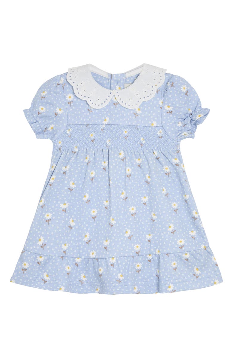 JOJO MAMAN BEBE Floral Broderie Collar Cotton Jersey Dress, Main, color,